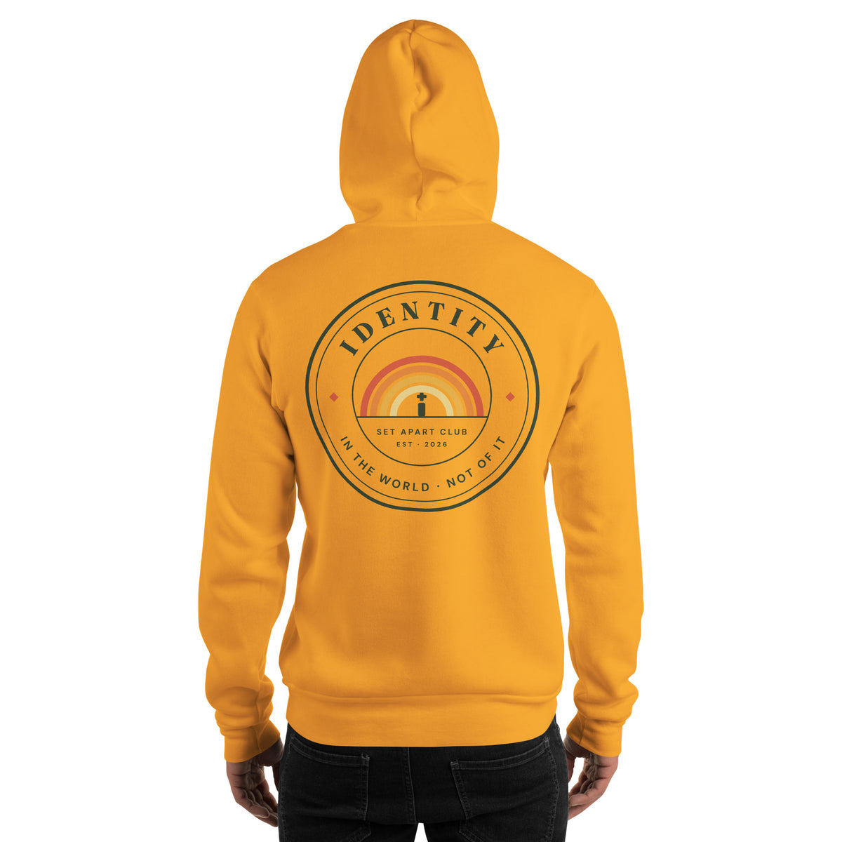 Identity Original Clubhouse Crest Hoodie in Tangerine Sunset