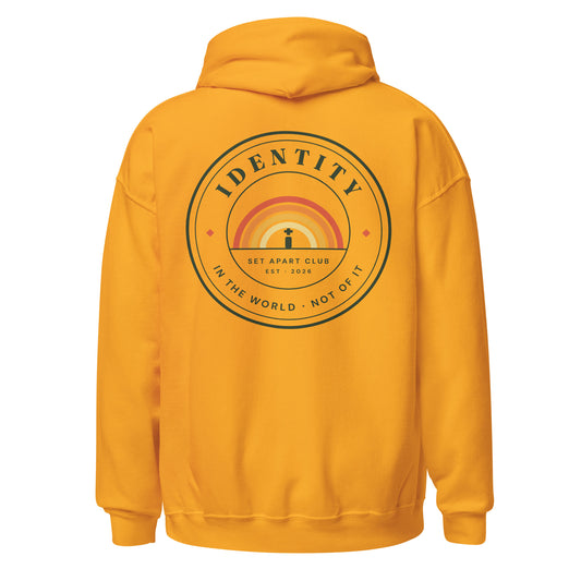 Identity Original Clubhouse Crest Hoodie in Tangerine Sunset
