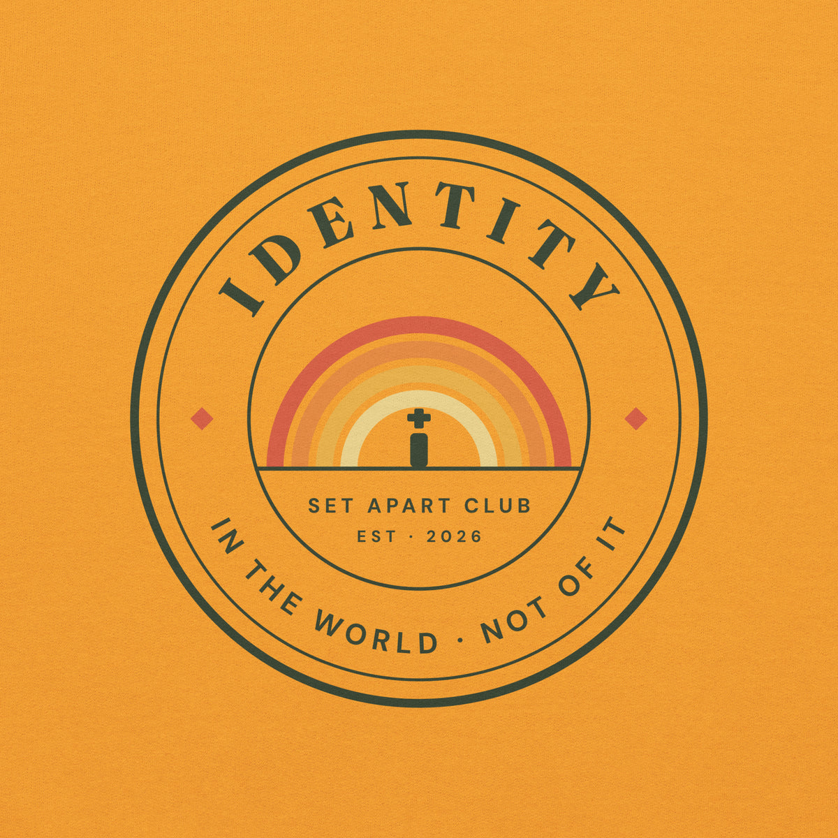 Identity Original Clubhouse Crest Hoodie in Tangerine Sunset