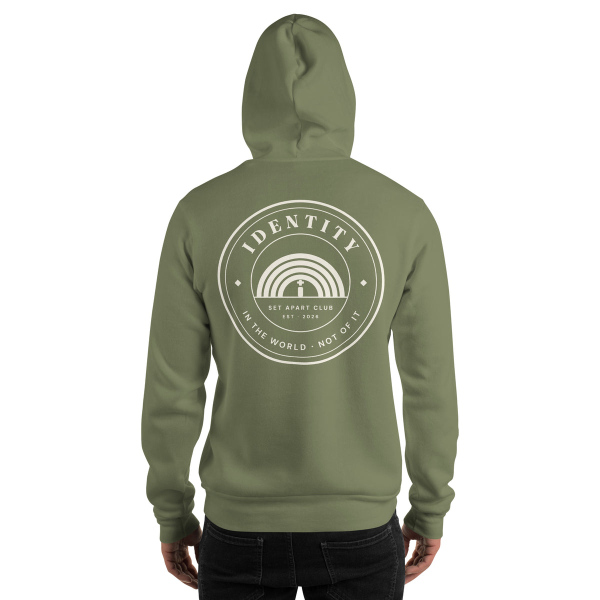 Identity Original Clubhouse Crest Hoodie in Forest Green