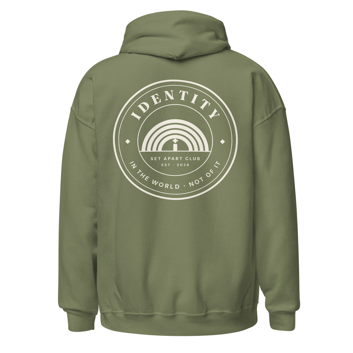 Identity Original Clubhouse Crest Hoodie in Forest Green