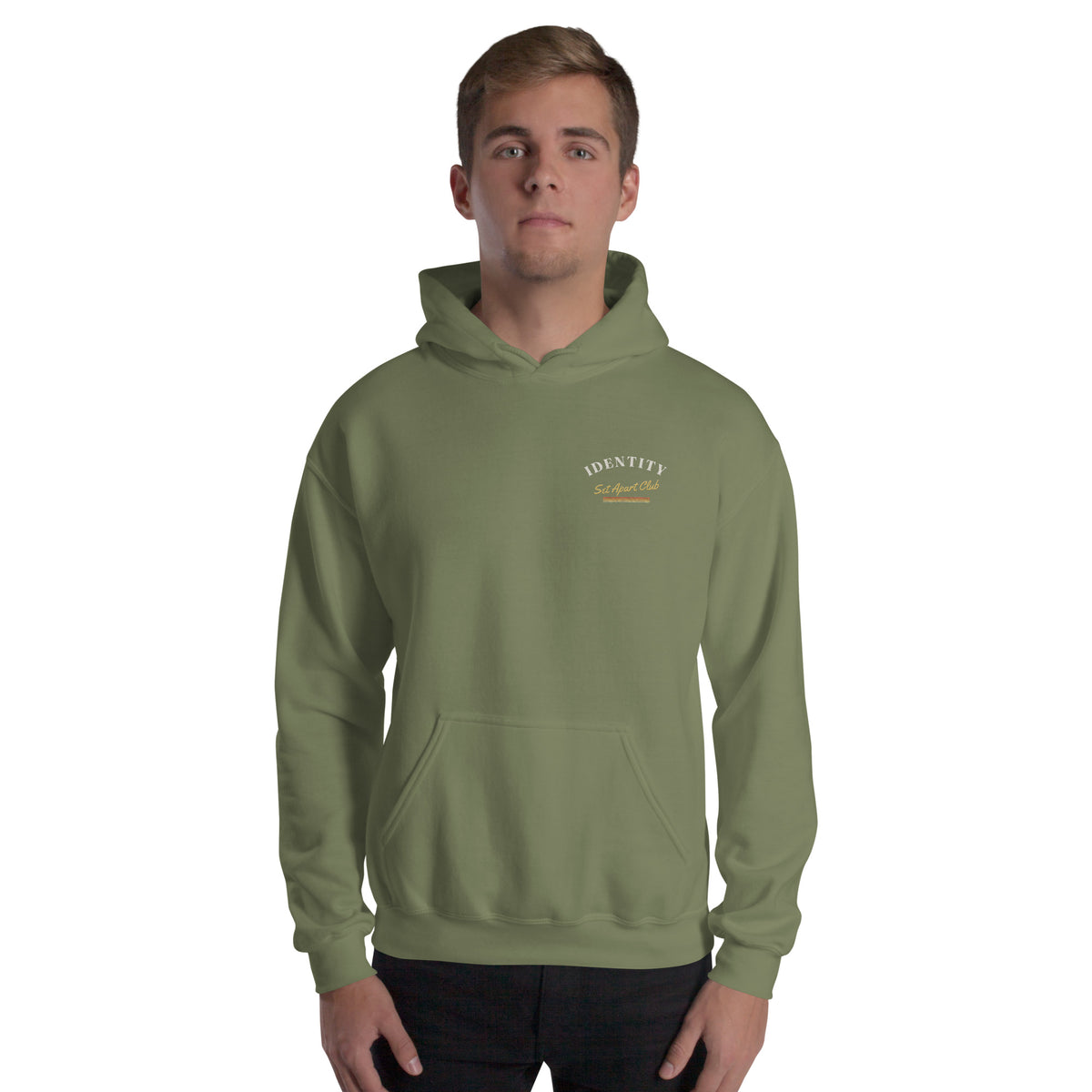 Identity Set Apart Club Embroidered Hoodie in Forest Green