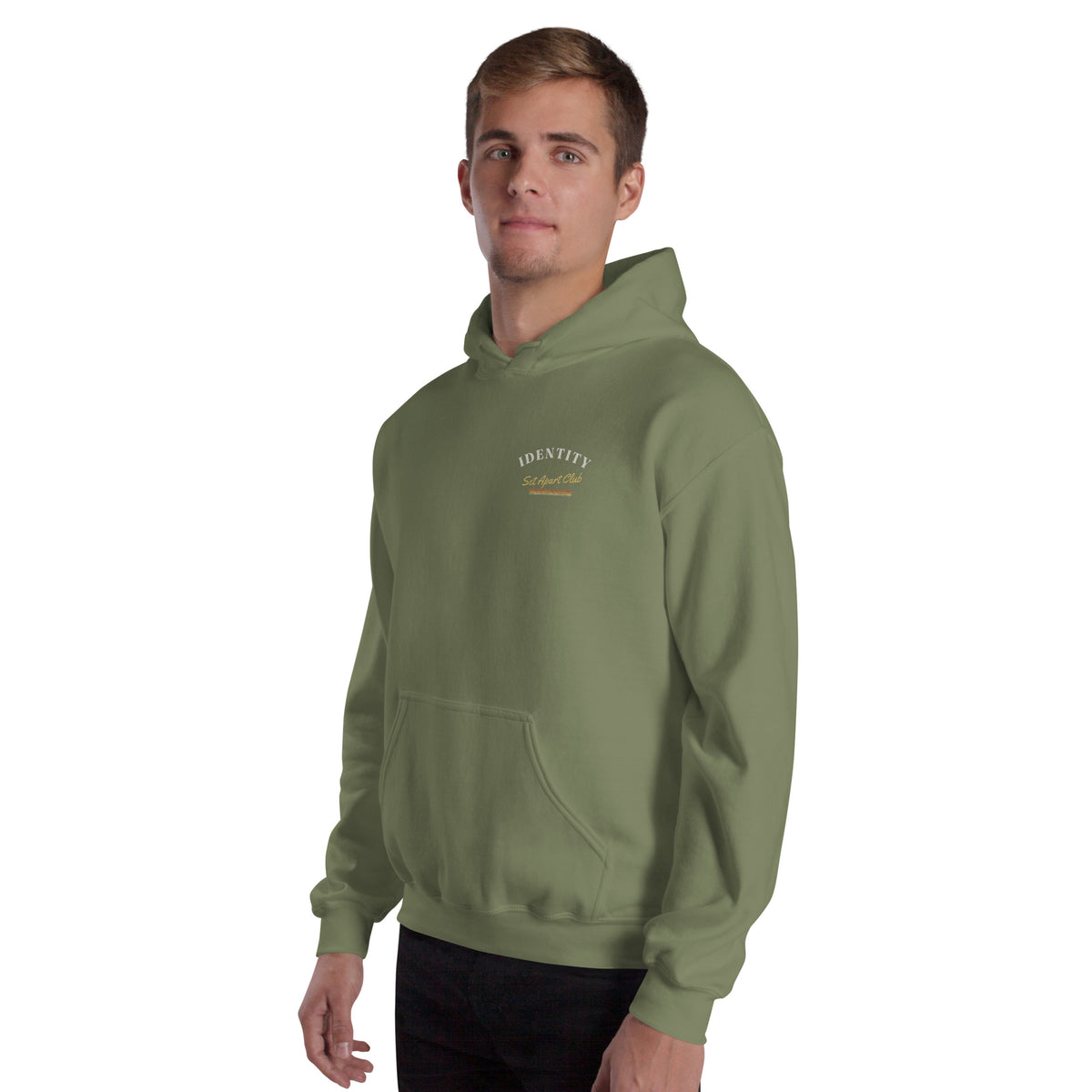 Identity Set Apart Club Embroidered Hoodie in Forest Green